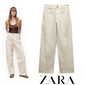 ZARA | Ecru | ZW THE LOW RISE WORKER JEANS